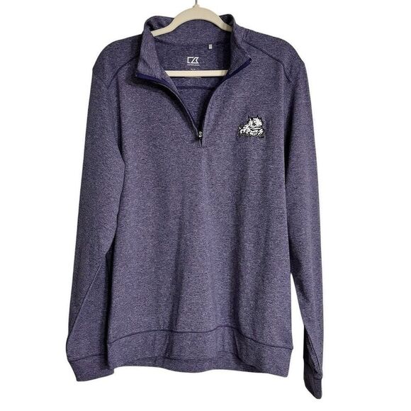 Cutter & Buck TCU Horned Frogs Men's M Purple Quarter-Zip Pullover Sweater - Picture 1 of 4